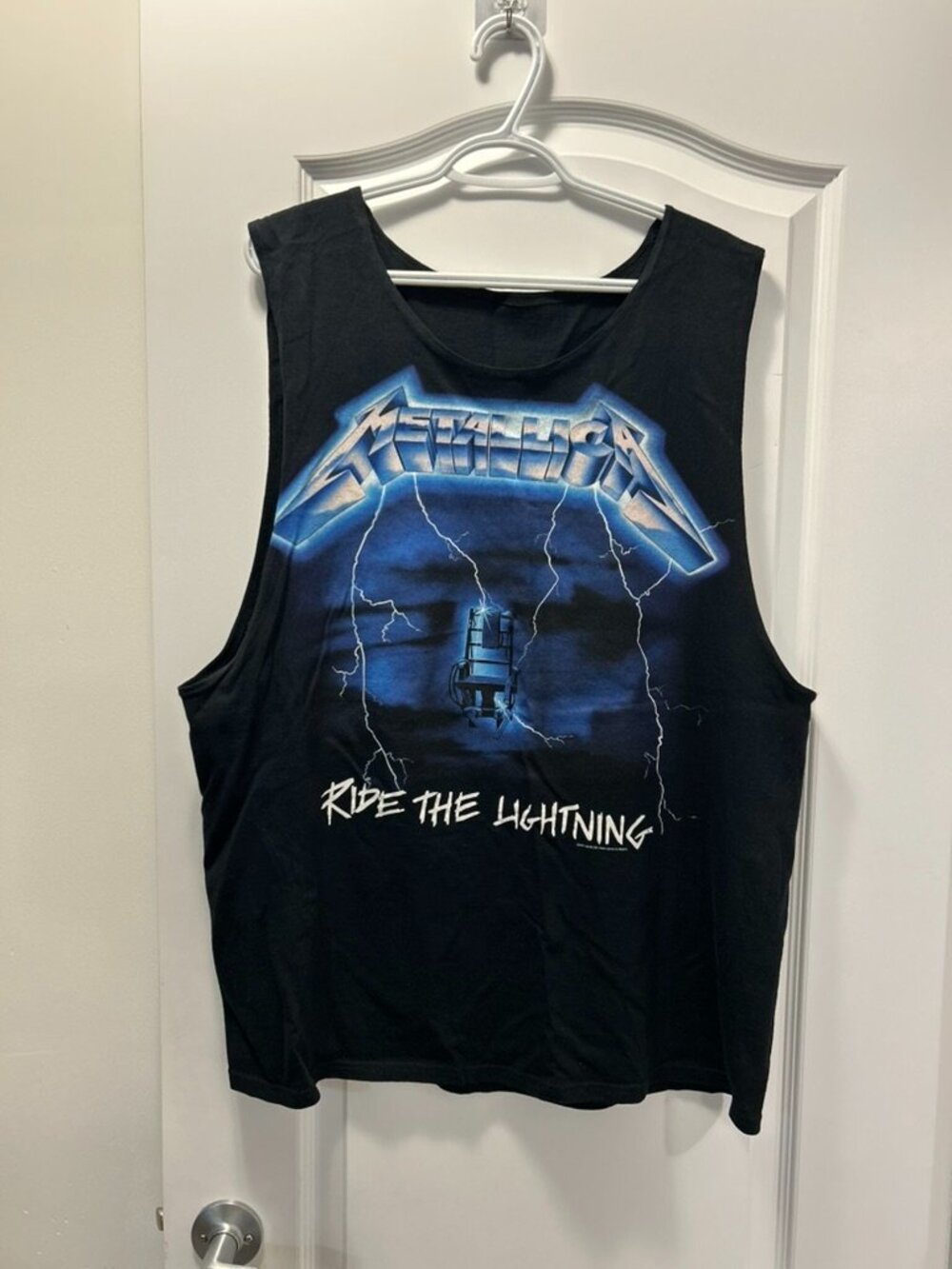 Metallica Ride the Lightning Album Graphic Tank Top Black Muscle Tee Size XL
